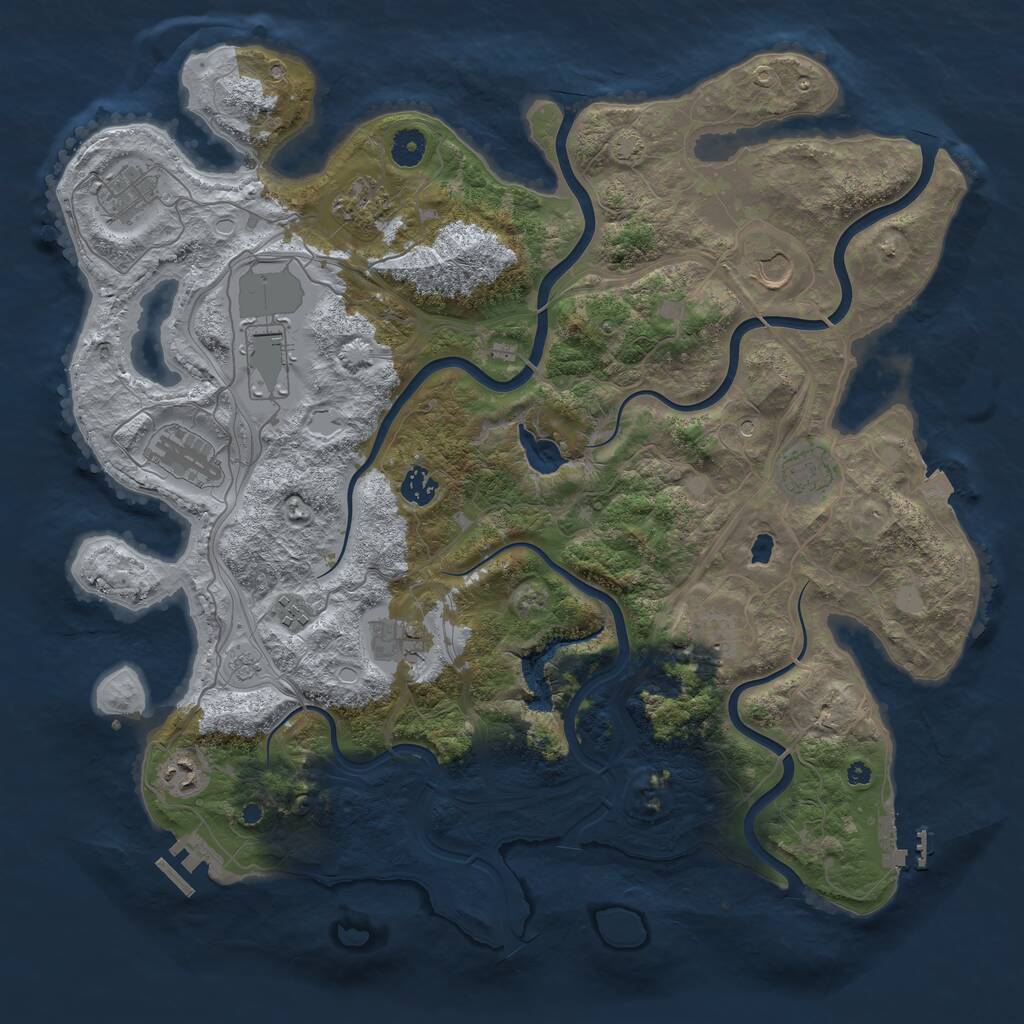 Rust Map: Procedural Map, Size: 4250, Seed: 278824749, 17 Monuments