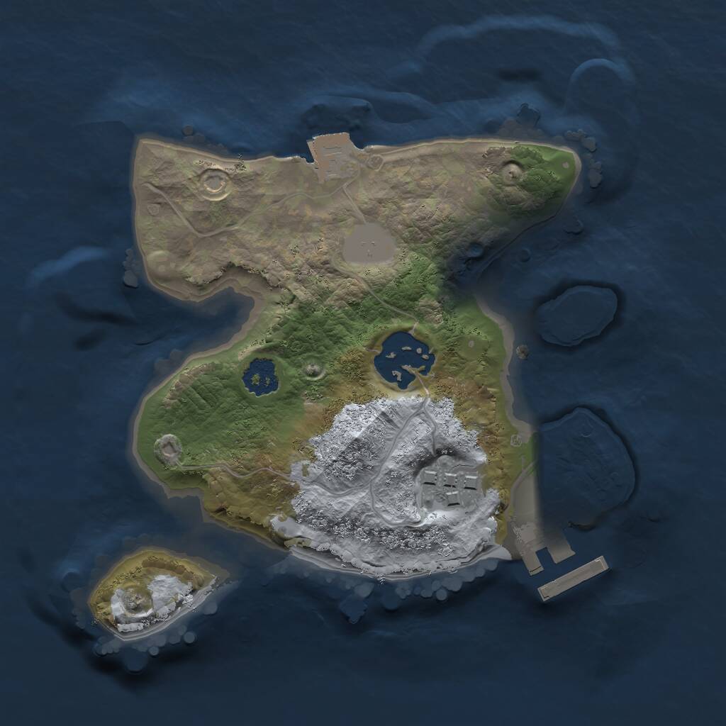 Rust Map: Procedural Map, Size: 2000, Seed: 517437474, 4 Monuments
