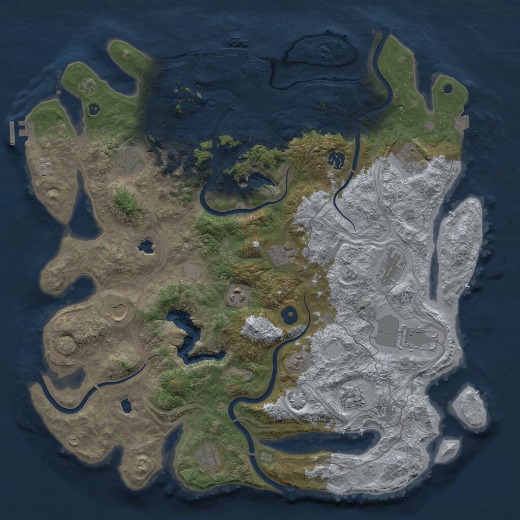 Rust Map: Procedural Map, Size: 4500, Seed: 1584298256, 17 Monuments