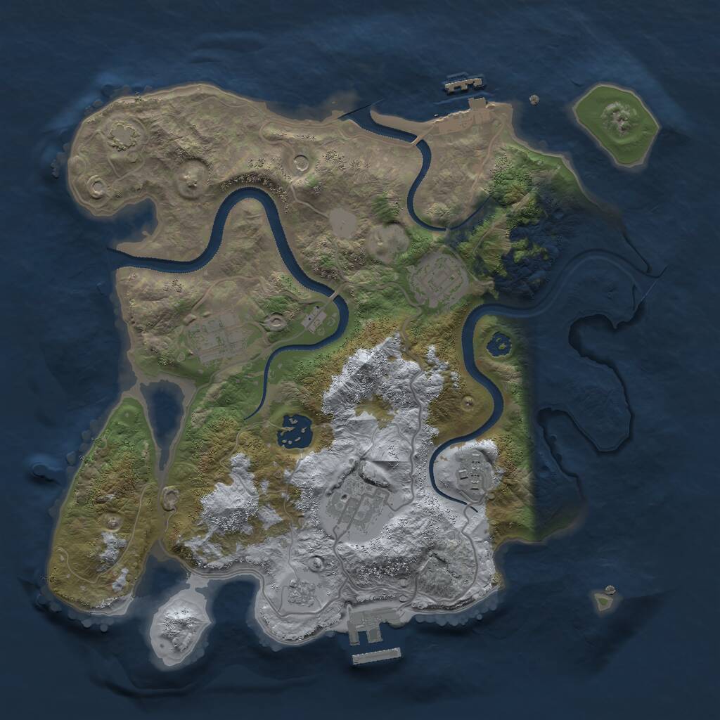 Rust Map: Procedural Map, Size: 3000, Seed: 14049, 11 Monuments