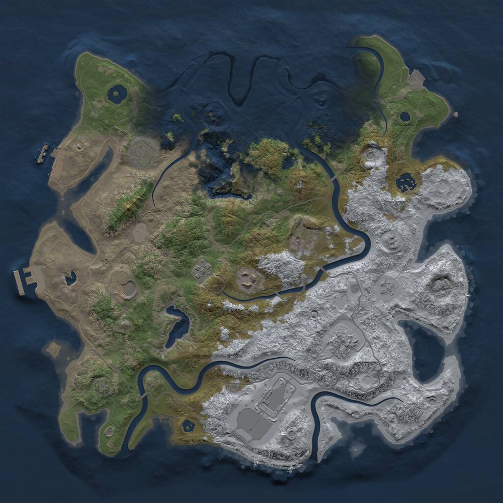 Rust Map: Procedural Map, Size: 4000, Seed: 754637534, 14 Monuments