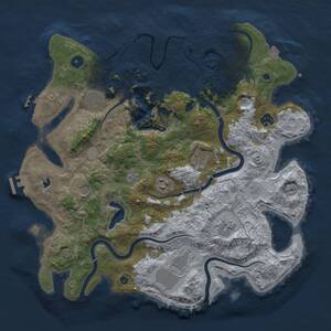 Thumbnail Rust Map: Procedural Map, Size: 4000, Seed: 754637534, 14 Monuments