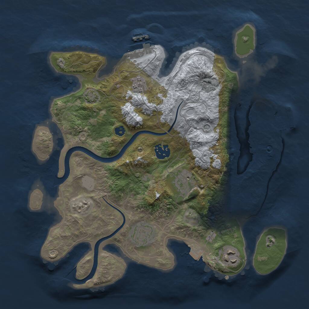 Rust Map: Procedural Map, Size: 3000, Seed: 640467017, 10 Monuments