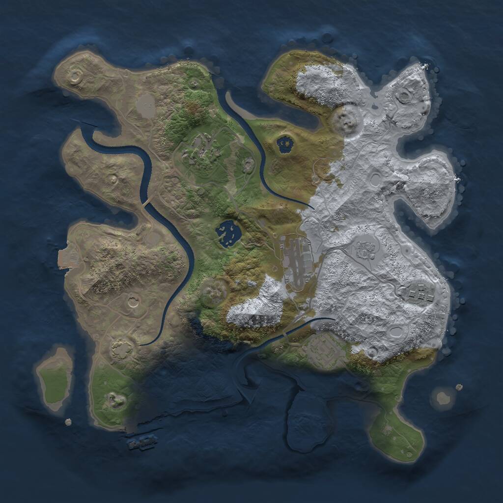 Rust Map: Procedural Map, Size: 3000, Seed: 1741162470, 10 Monuments