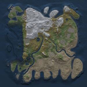 Thumbnail Rust Map: Procedural Map, Size: 3650, Seed: 3249556, 16 Monuments