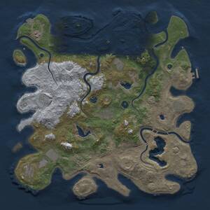 Thumbnail Rust Map: Procedural Map, Size: 4500, Seed: 422828404, 17 Monuments