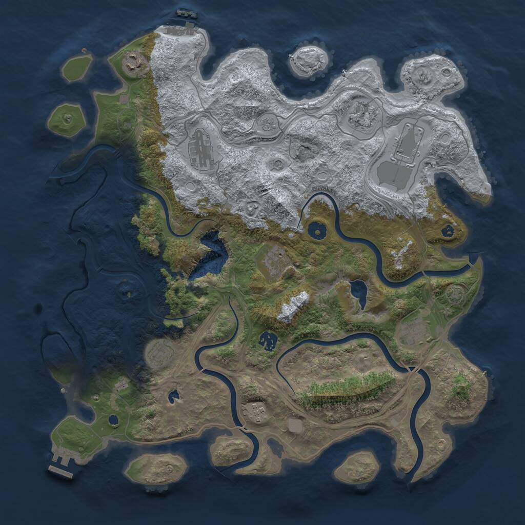 Rust Map: Procedural Map, Size: 4250, Seed: 832732936, 15 Monuments