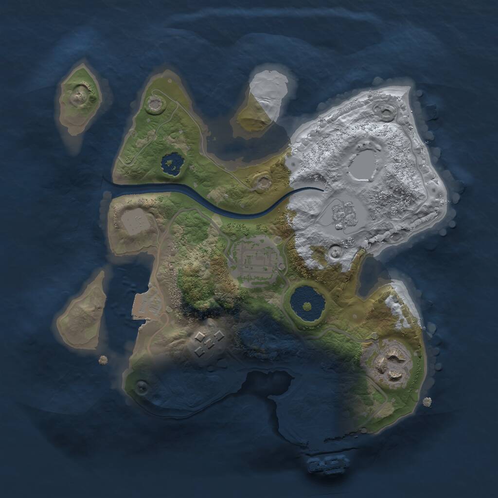 Rust Map: Procedural Map, Size: 2200, Seed: 1220716353, 6 Monuments