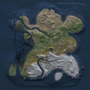 Thumbnail Rust Map: Procedural Map, Size: 2500, Seed: 1423832022, 9 Monuments