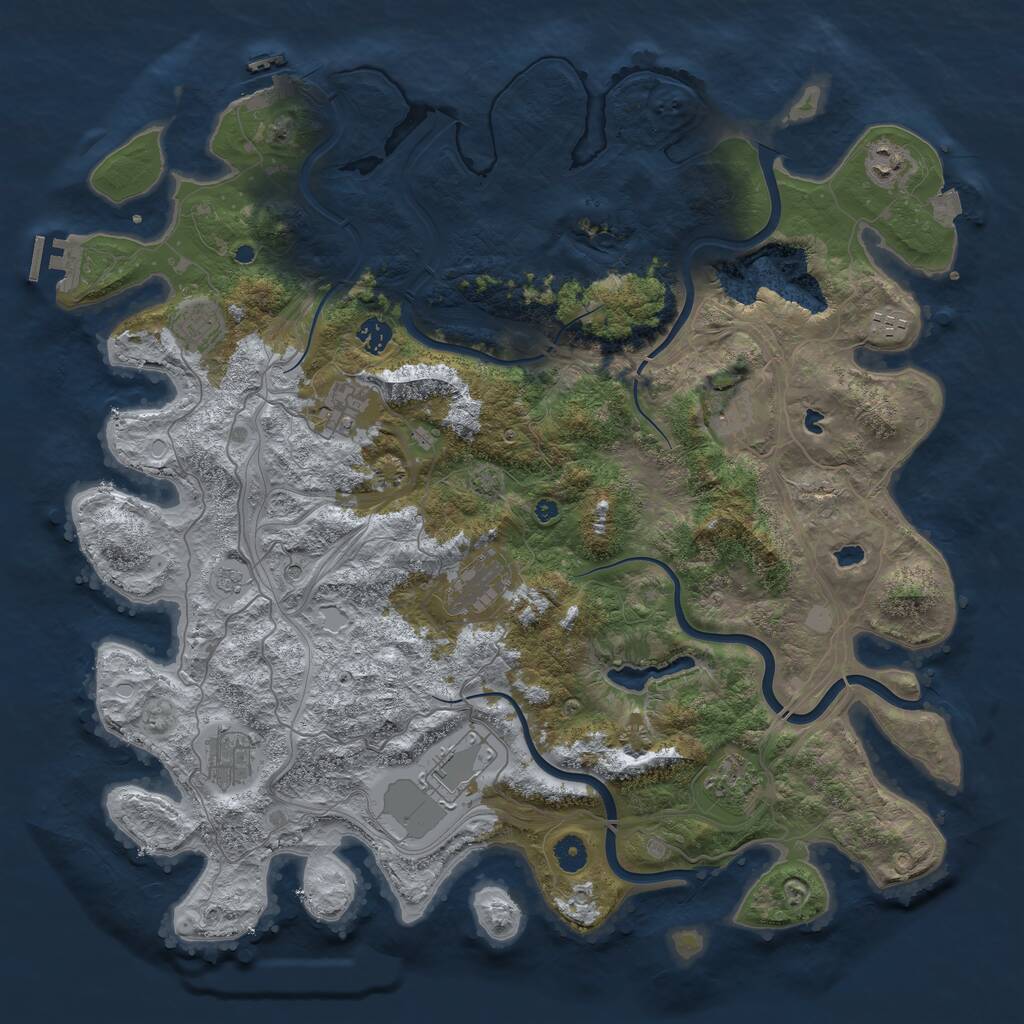 Rust Map: Procedural Map, Size: 4500, Seed: 723876356, 16 Monuments