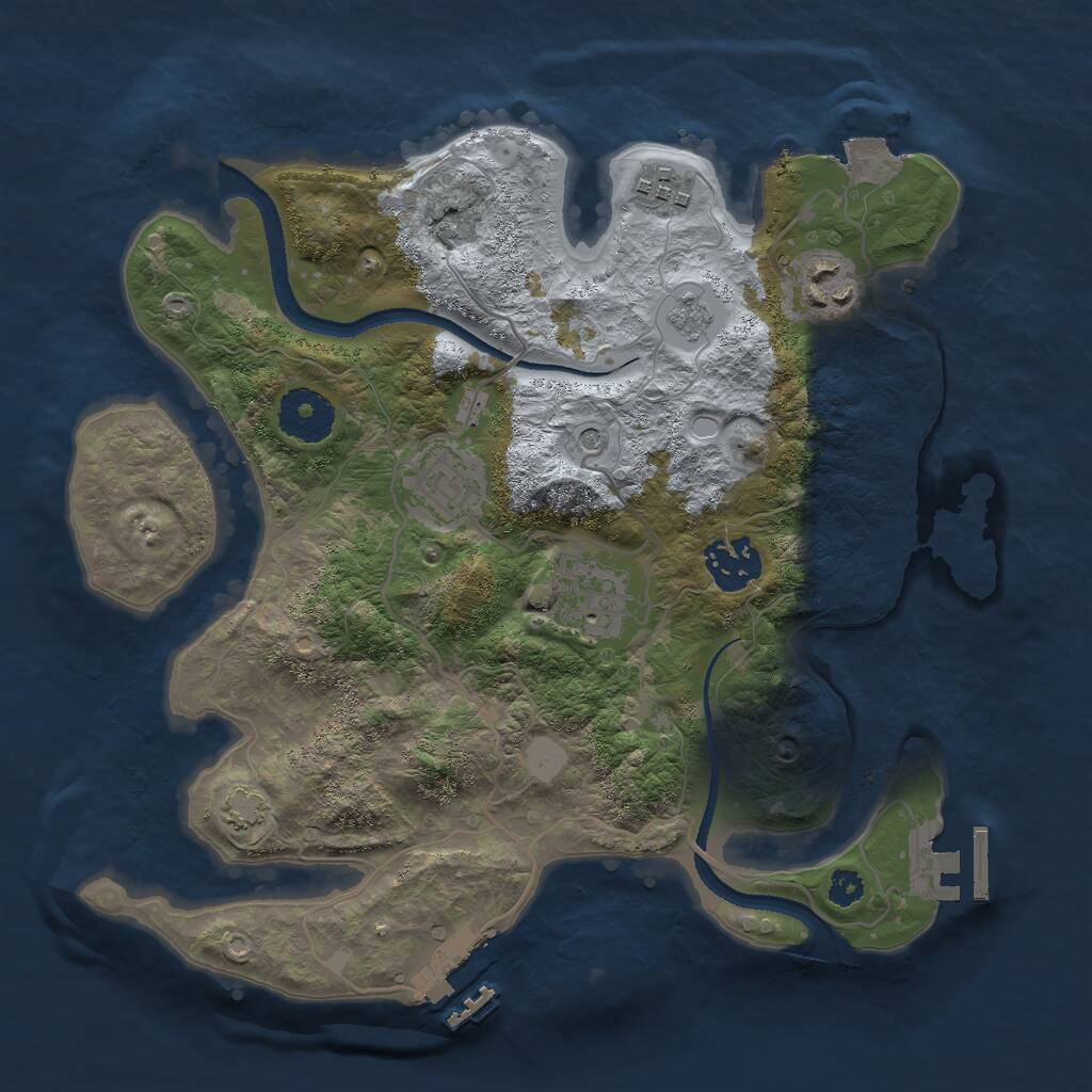 Rust Map: Procedural Map, Size: 3000, Seed: 60497606, 11 Monuments