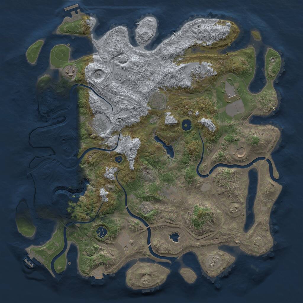 Rust Map: Procedural Map, Size: 4250, Seed: 5219, 16 Monuments