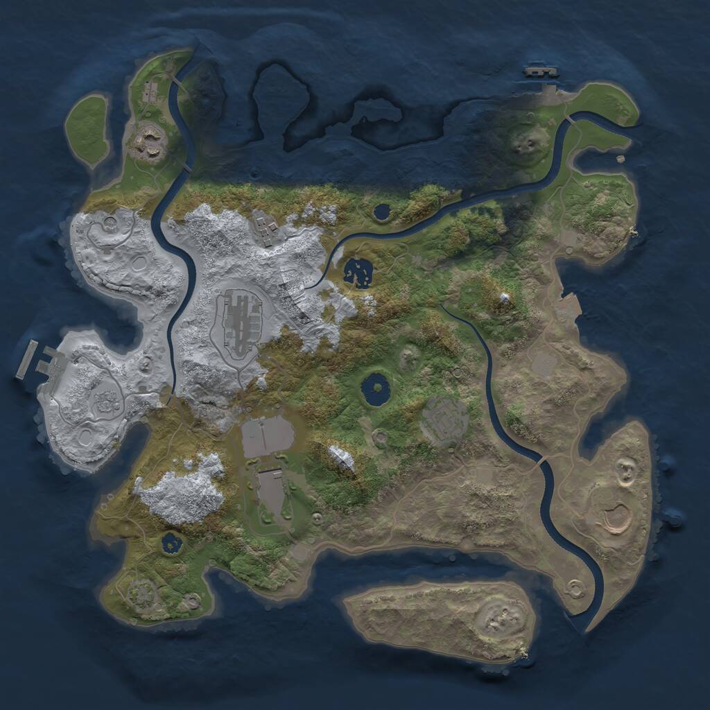 Rust Map: Procedural Map, Size: 3500, Seed: 846152, 13 Monuments