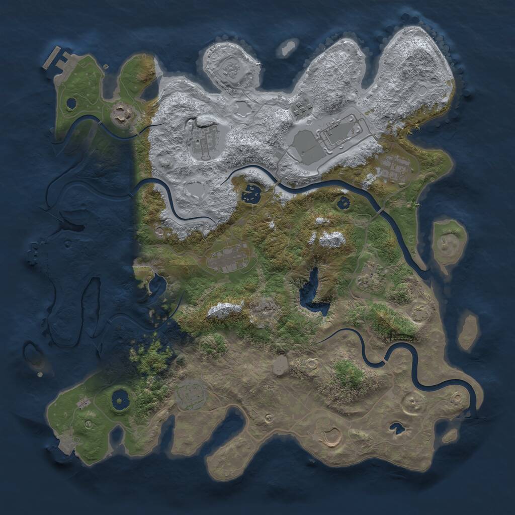 Rust Map: Procedural Map, Size: 4000, Seed: 56894, 16 Monuments