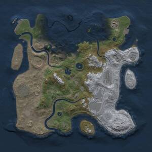 Thumbnail Rust Map: Procedural Map, Size: 3500, Seed: 916442377, 14 Monuments
