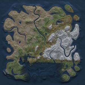 Thumbnail Rust Map: Procedural Map, Size: 4500, Seed: 1138350297, 16 Monuments