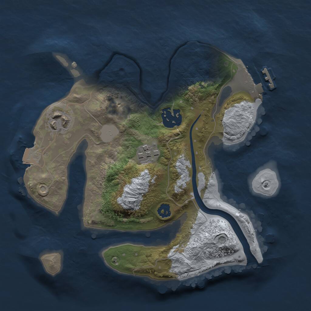 Rust Map: Procedural Map, Size: 2250, Seed: 6111, 5 Monuments