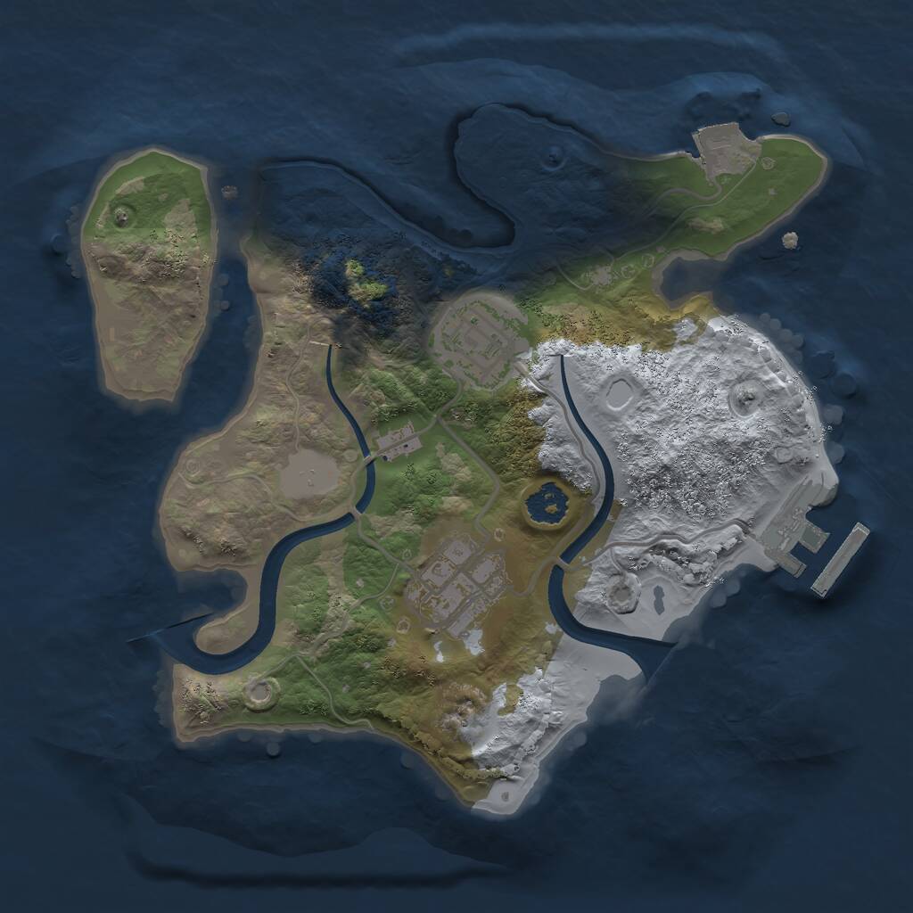 Rust Map: Procedural Map, Size: 2250, Seed: 7200, 4 Monuments