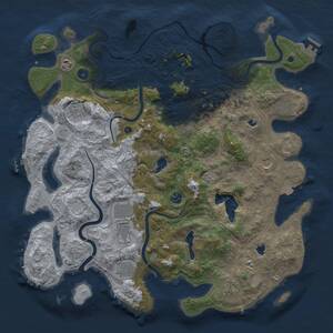 Thumbnail Rust Map: Procedural Map, Size: 4500, Seed: 412943146, 16 Monuments