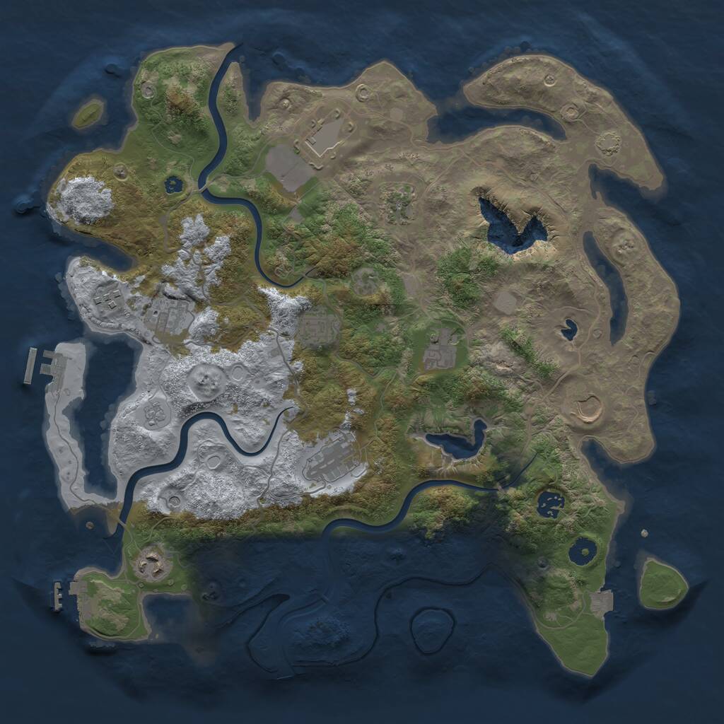 Rust Map: Procedural Map, Size: 4000, Seed: 16742, 16 Monuments