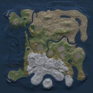 Thumbnail Rust Map: Procedural Map, Size: 3500, Seed: 994404841, 14 Monuments