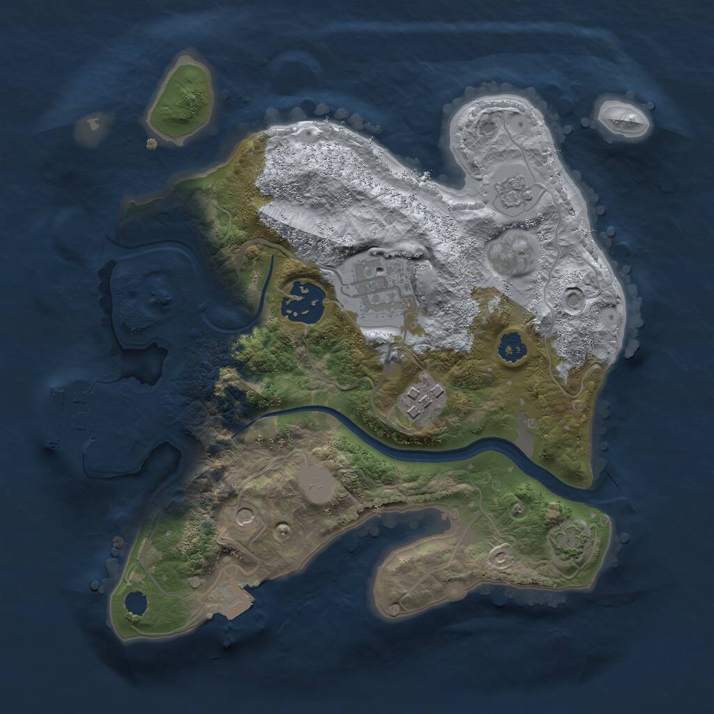 Rust Map: Procedural Map, Size: 2500, Seed: 424521731, 8 Monuments