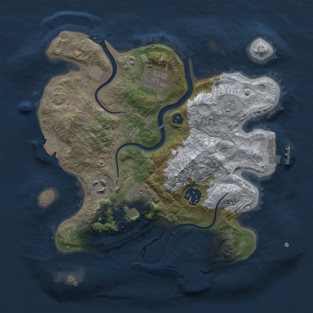 Rust Map: Procedural Map, Size: 2800, Seed: 993385, 10 Monuments