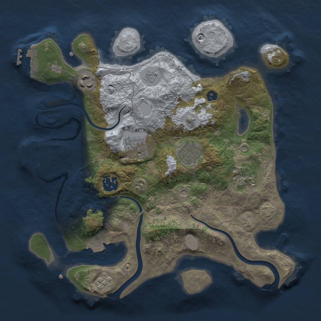 Rust Map: Procedural Map, Size: 3000, Seed: 168236725, 12 Monuments