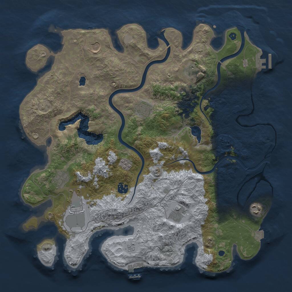 Rust Map: Procedural Map, Size: 4000, Seed: 813004598, 15 Monuments