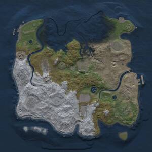 Thumbnail Rust Map: Procedural Map, Size: 3500, Seed: 1505578508, 15 Monuments