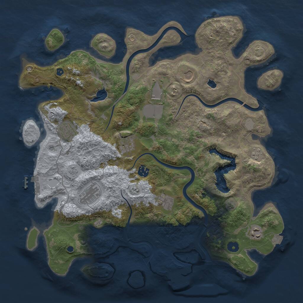 Rust Map: Procedural Map, Size: 4000, Seed: 45677777, 15 Monuments