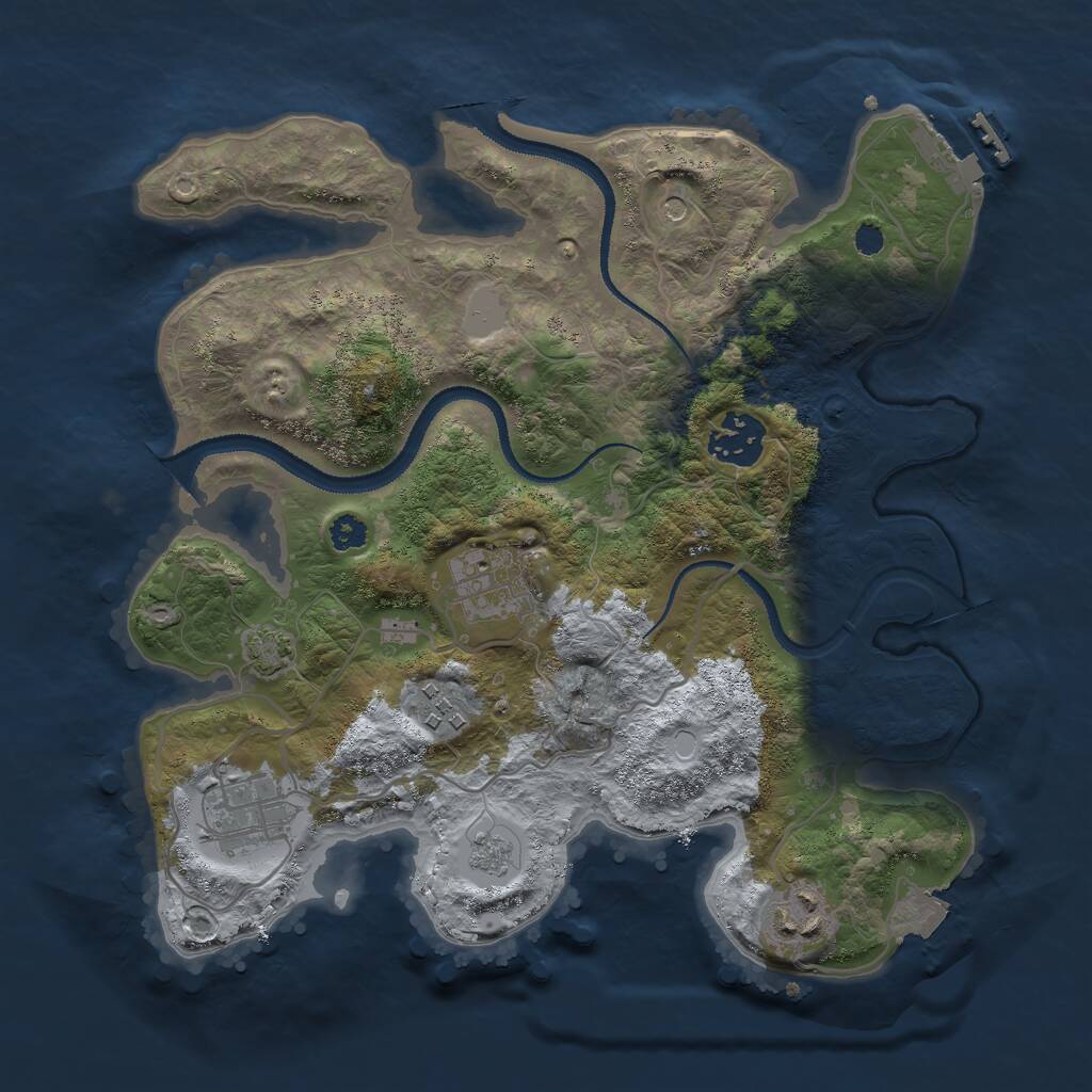 Rust Map: Procedural Map, Size: 3000, Seed: 1859787953, 10 Monuments