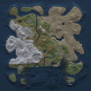 Thumbnail Rust Map: Procedural Map, Size: 4000, Seed: 1696419466, 17 Monuments