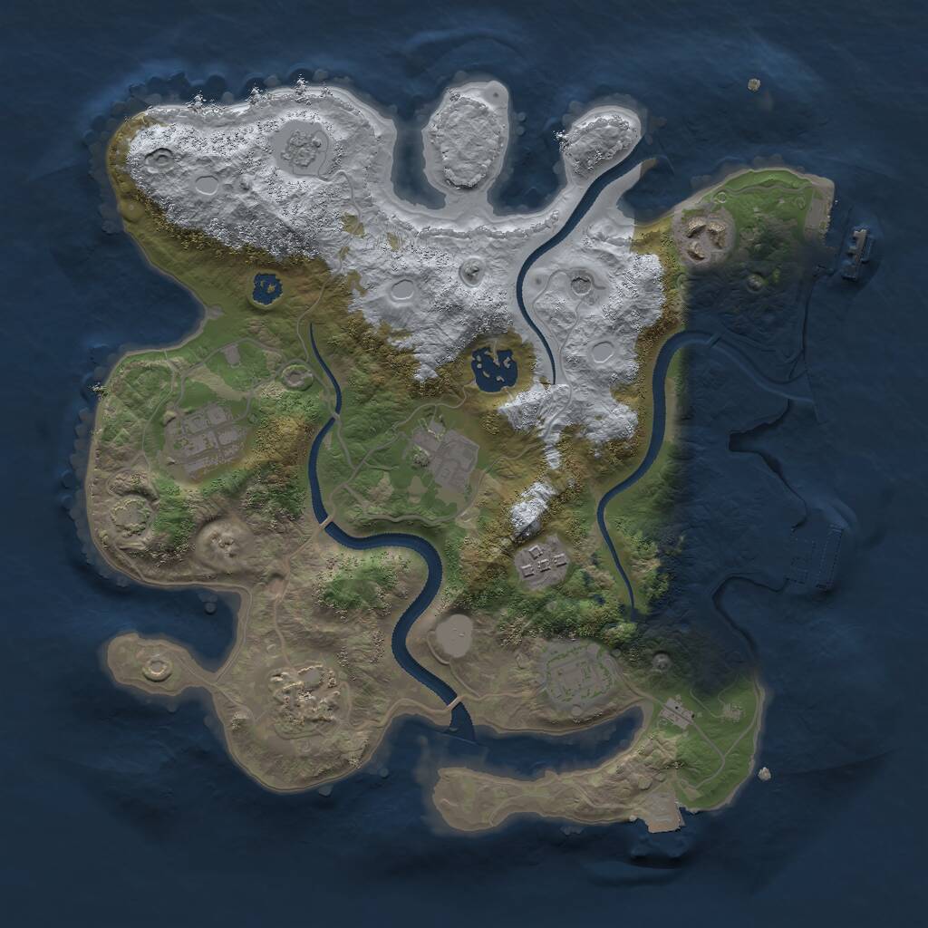 Rust Map: Procedural Map, Size: 3000, Seed: 21797, 13 Monuments