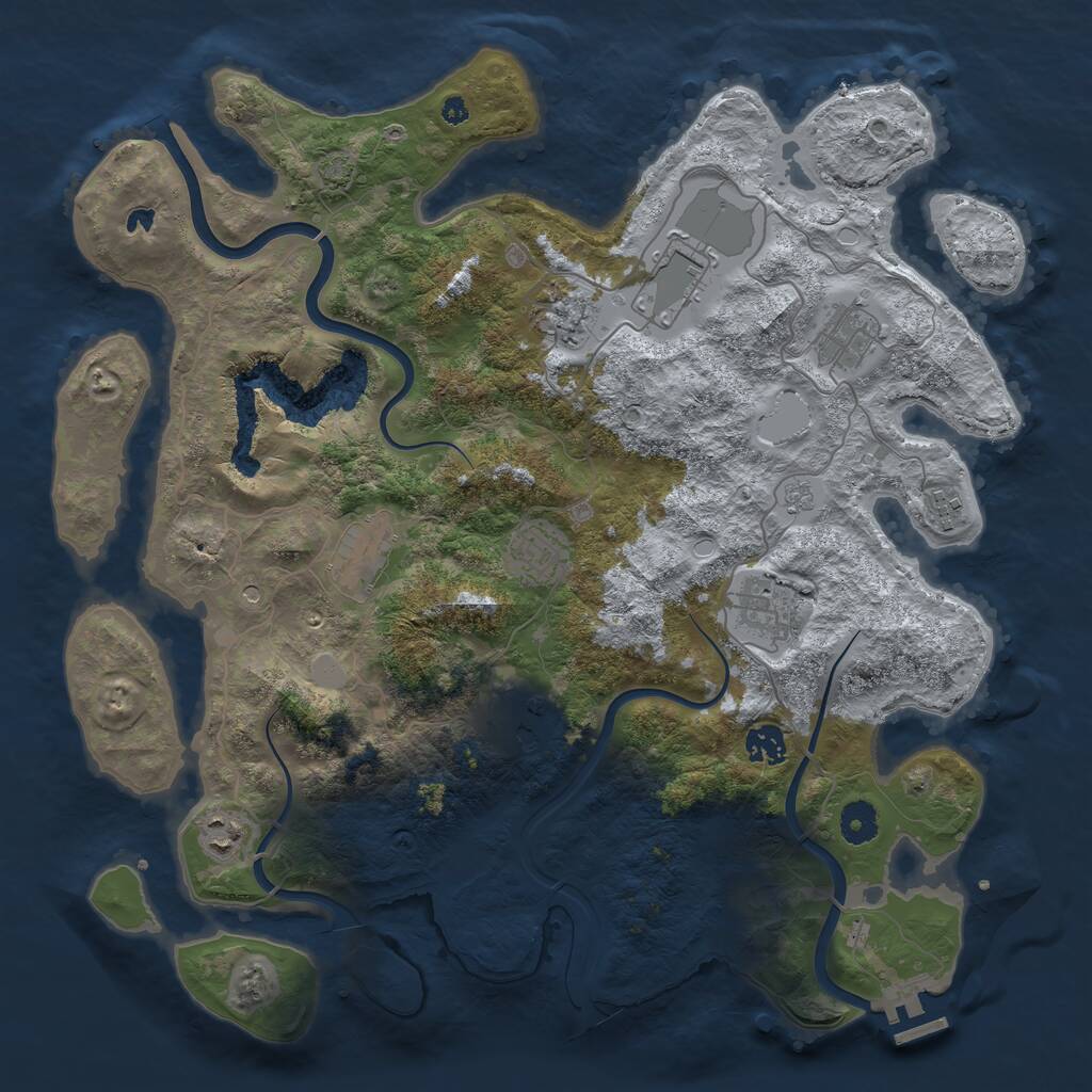 Rust Map: Procedural Map, Size: 4000, Seed: 1148109146, 15 Monuments