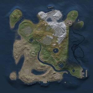 Thumbnail Rust Map: Procedural Map, Size: 2700, Seed: 1331533133, 11 Monuments