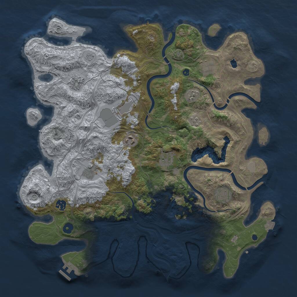 Rust Map: Procedural Map, Size: 4250, Seed: 205330912, 14 Monuments