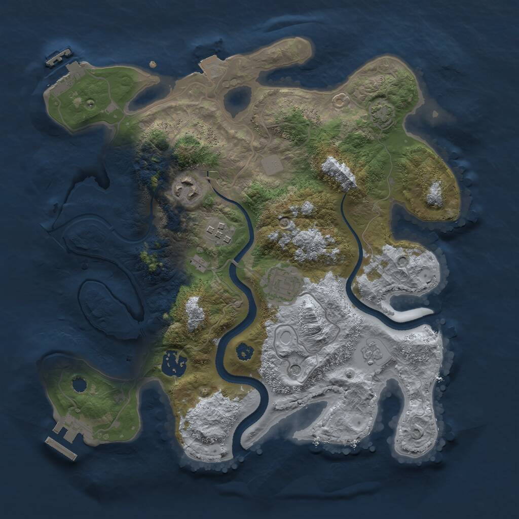 Rust Map: Procedural Map, Size: 2999, Seed: 108772364, 10 Monuments