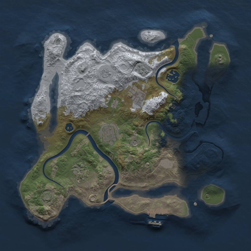 Rust Map: Procedural Map, Size: 3000, Seed: 262227433, 10 Monuments
