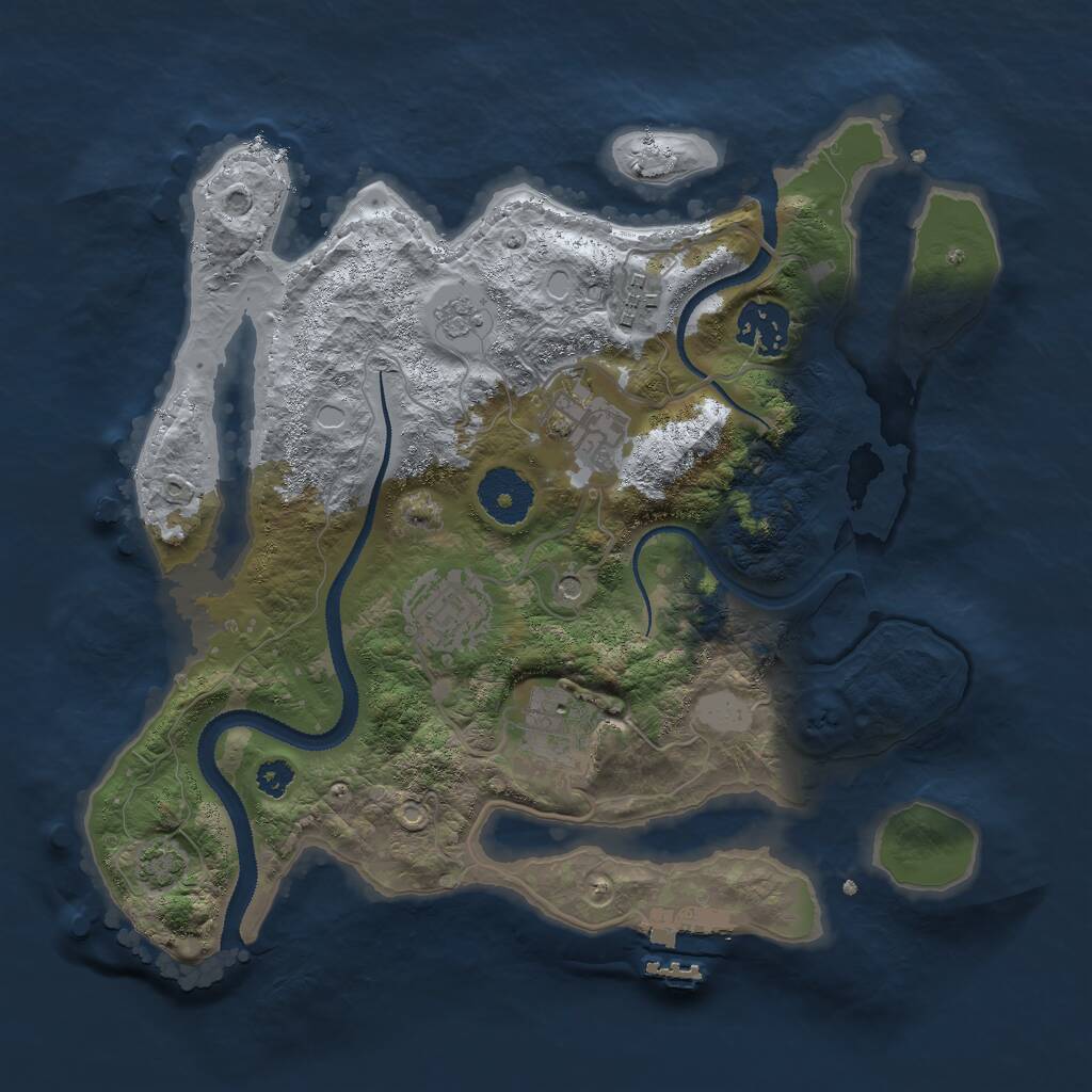 Rust Map: Procedural Map, Size: 3000, Seed: 262227433, 10 Monuments