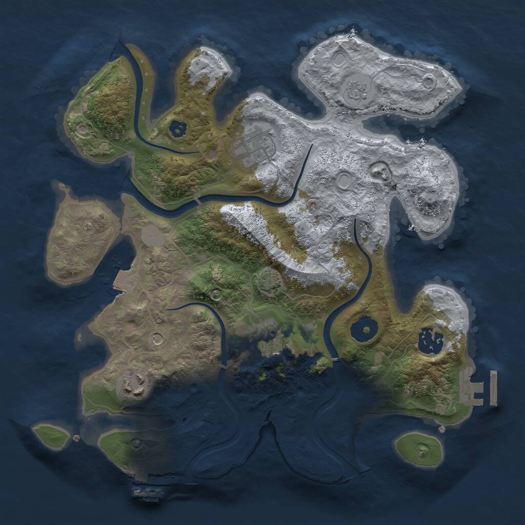 Rust Map: Procedural Map, Size: 3000, Seed: 1942580369, 10 Monuments