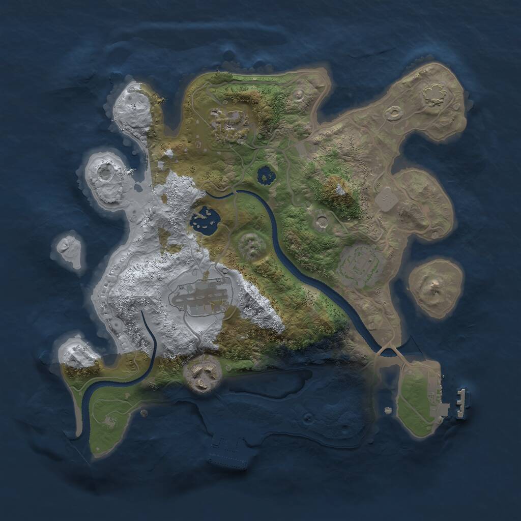 Rust Map: Procedural Map, Size: 2800, Seed: 607481038, 10 Monuments