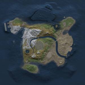 Thumbnail Rust Map: Procedural Map, Size: 2200, Seed: 1256059020, 5 Monuments