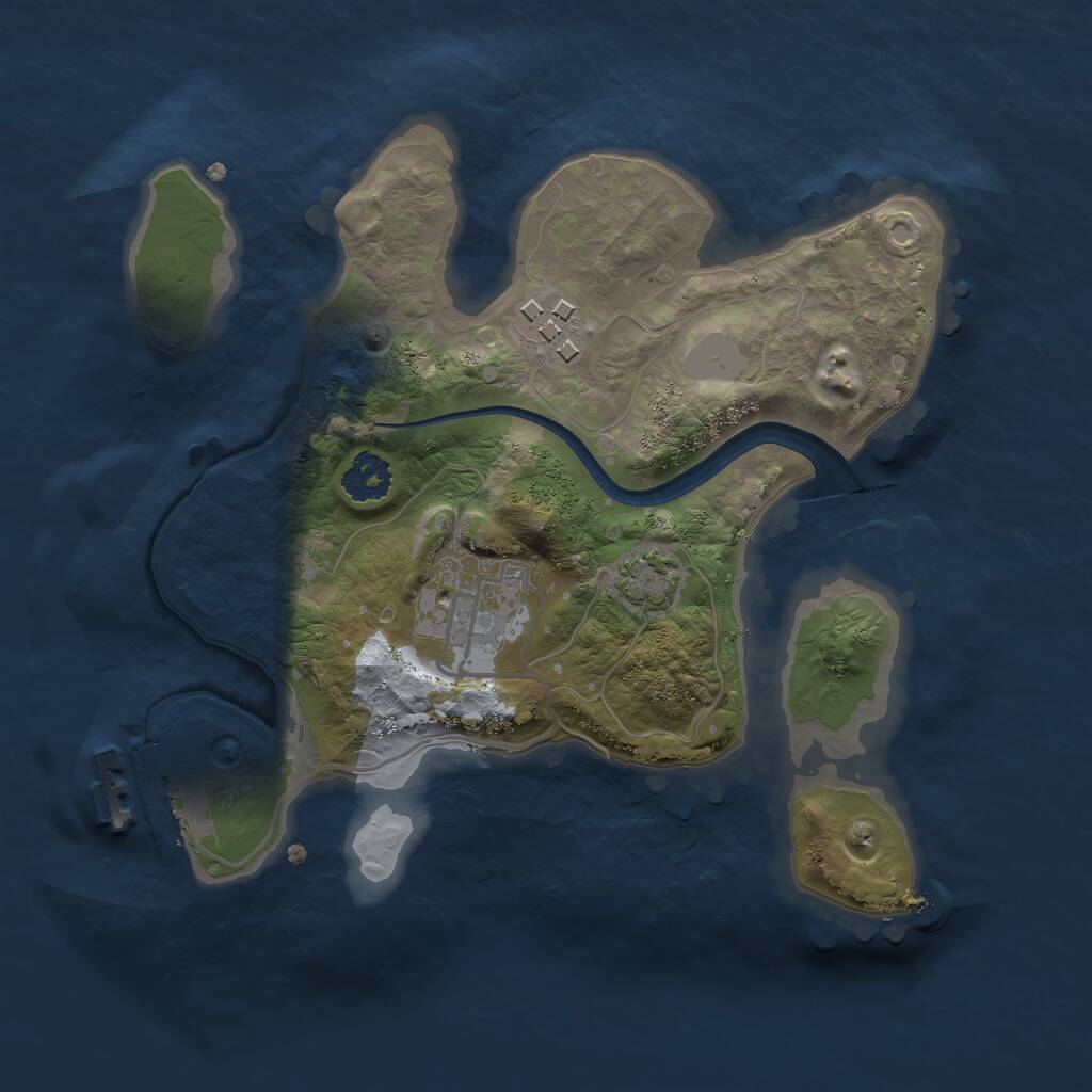 Rust Map: Procedural Map, Size: 2250, Seed: 48392017, 5 Monuments