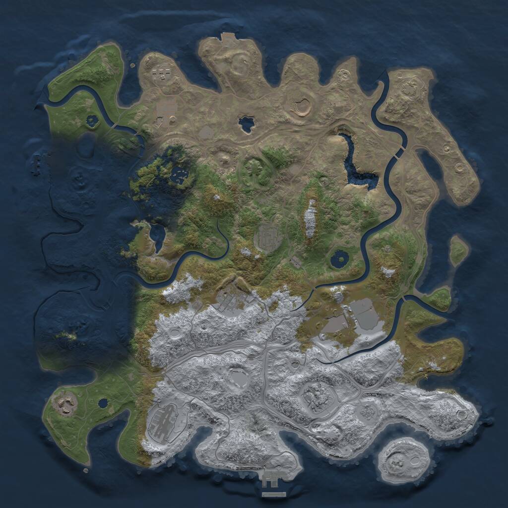 Rust Map: Procedural Map, Size: 4250, Seed: 550426336, 16 Monuments