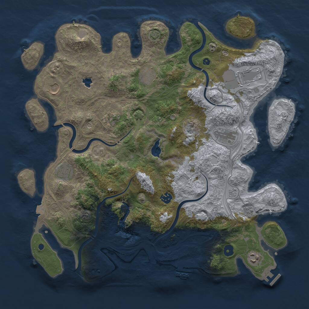 Rust Map: Procedural Map, Size: 4250, Seed: 1151046578, 15 Monuments