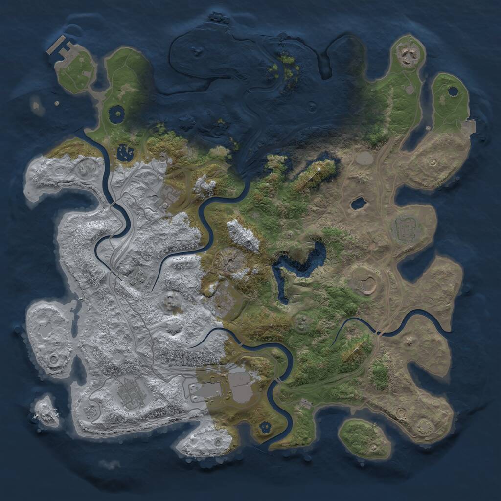 Rust Map: Procedural Map, Size: 4250, Seed: 2042058550, 15 Monuments