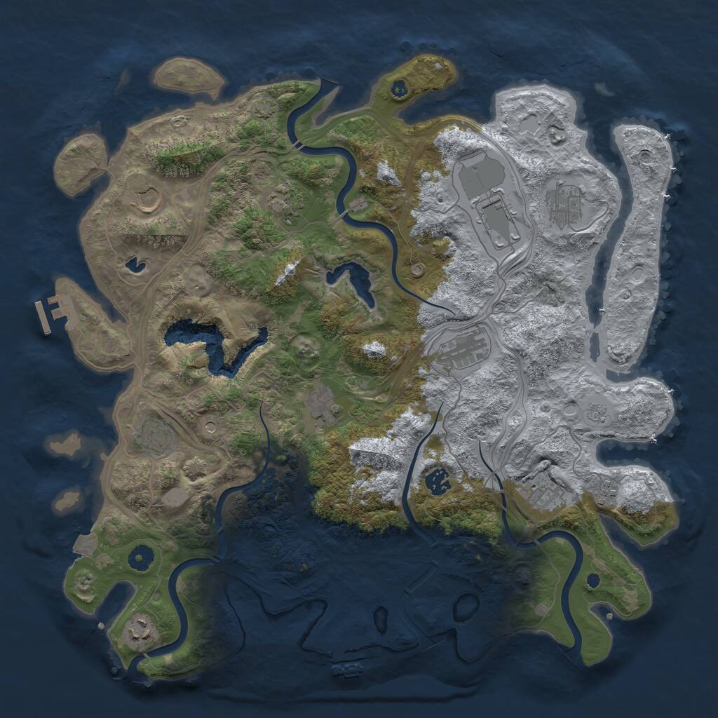Rust Map: Procedural Map, Size: 4250, Seed: 1997771024, 17 Monuments
