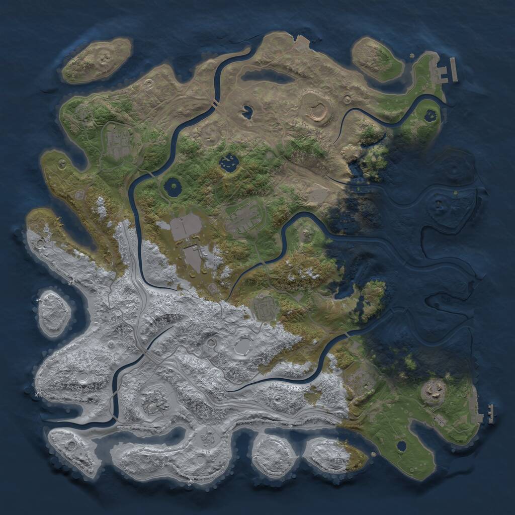 Rust Map: Procedural Map, Size: 4250, Seed: 358849913, 16 Monuments