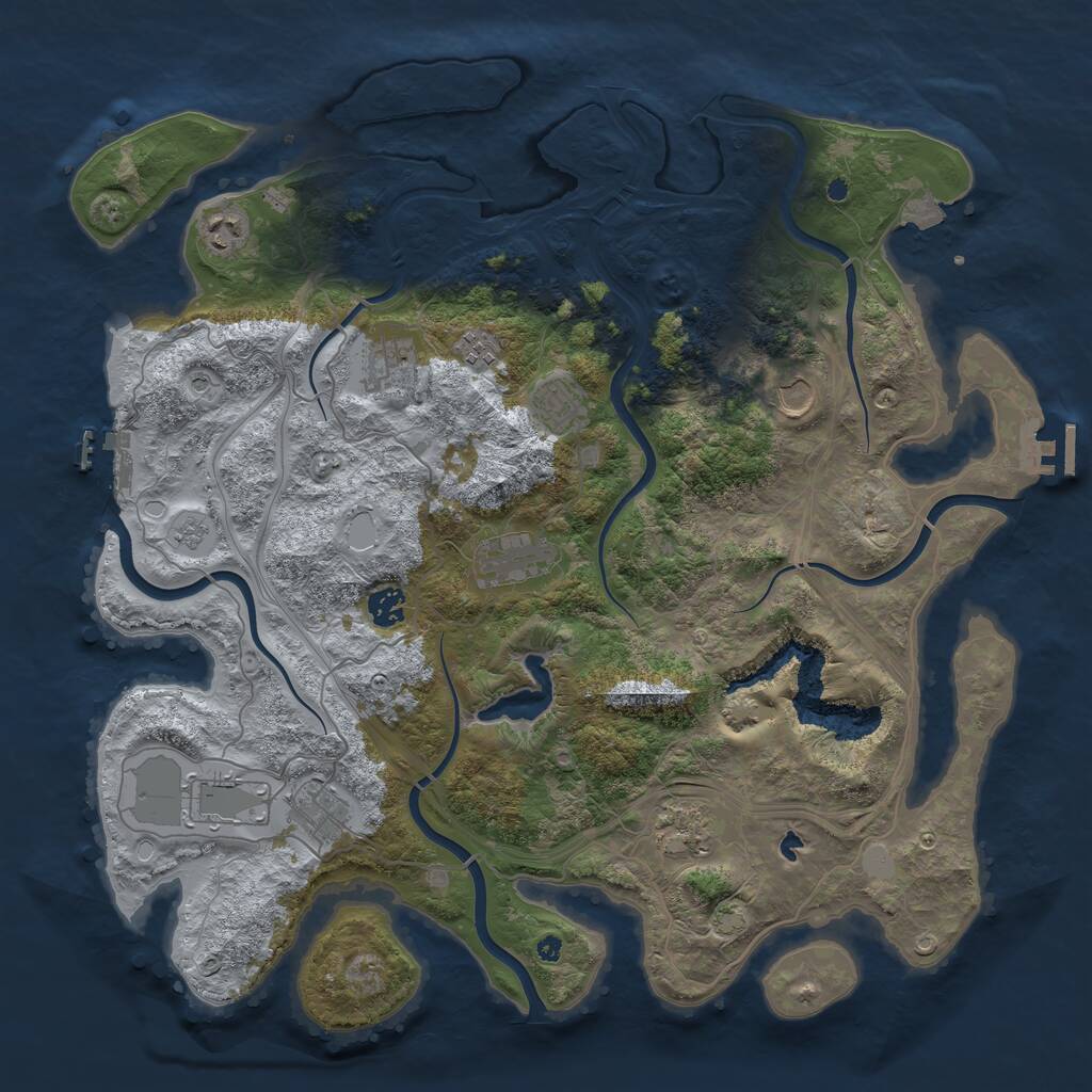 Rust Map: Procedural Map, Size: 4250, Seed: 720794878, 16 Monuments